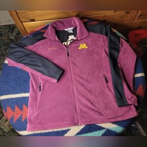 Minnesota Gophers Columbia Fleece Sweatshirt Mens XL Omni Shield Full Zip NCAA
